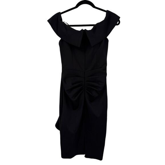 Xscape Evenings Ruffle Off the Shoulder Scuba Knit Dress black size 8 - Picture 5 of 8